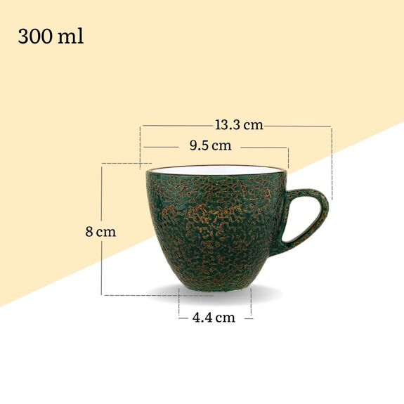 Wilmax Kaffeetasse Porzellan Pistazie Grün mit Untertasse 300 ml WL-667536/AB