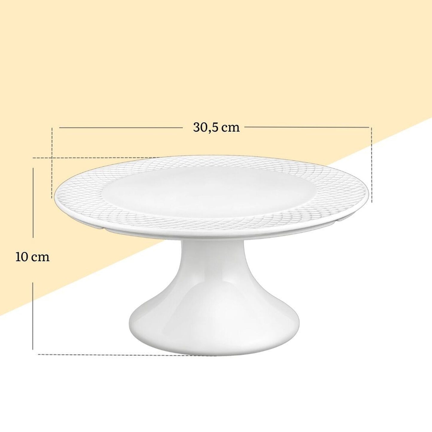 Wilmax Taartstandaard 30,5x10 cm Wit Porselein