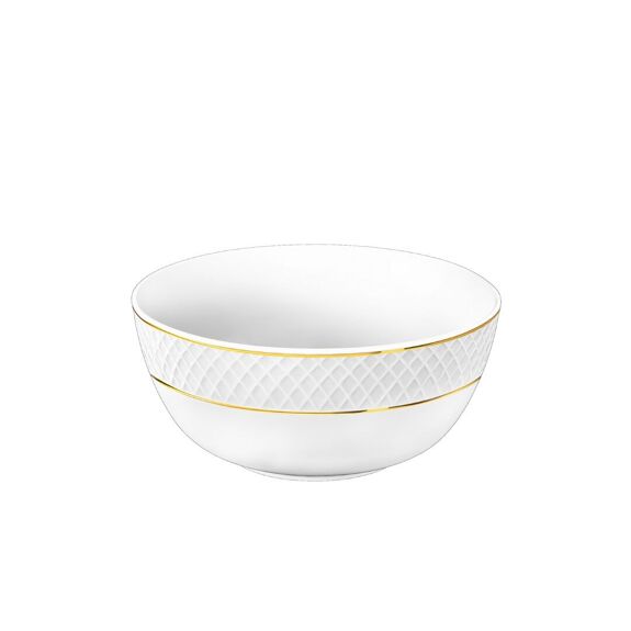 Wilmax Schaal Porselein Wit met Gouden Rand 18 cm (6x)