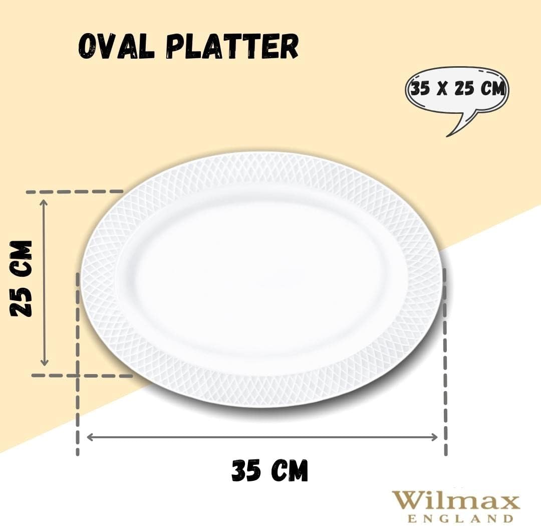 Wilmax Serveerblad ovaal 35x25 cm Wit Porselein WL-880103/1C