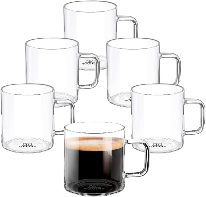 Wilmax England Glazen Kop 200 ml Borosilicaatglas Set van 6