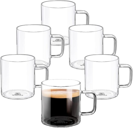 Wilmax England Glazen Kop 200 ml Borosilicaatglas Set van 6
