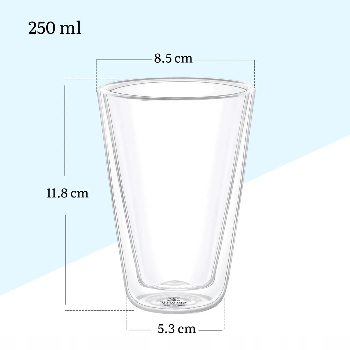 Wilmax Dubbelwandig Glas 200 ml Transparant