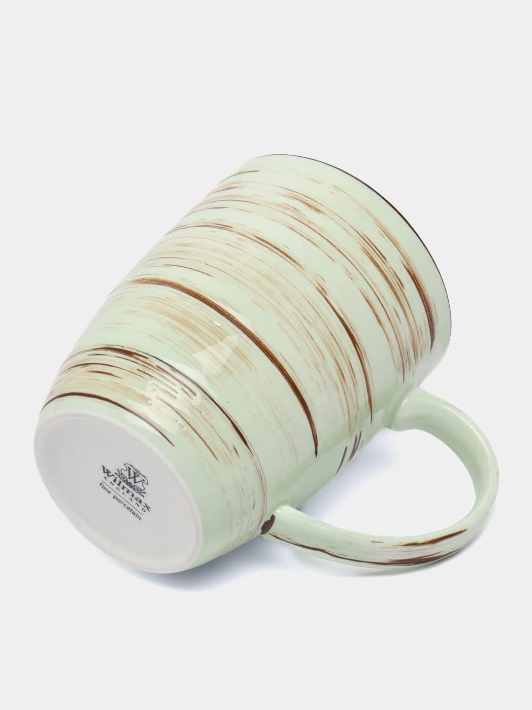 Wilmax SPIRAL Beker | 6-delige Set | 460 ml | Porselein Beker | Kleur Lichtgroen WL-669137/A6