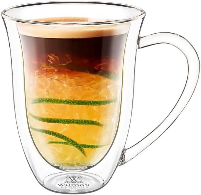 Wilmax Dubbelwandige mok 300 ml Borosilicaatglas 2-delig