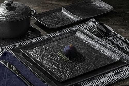 Wilmax Quadratischer Teller, 17 x 17 cm, Porzellan, Schwarz, WL-661105/A