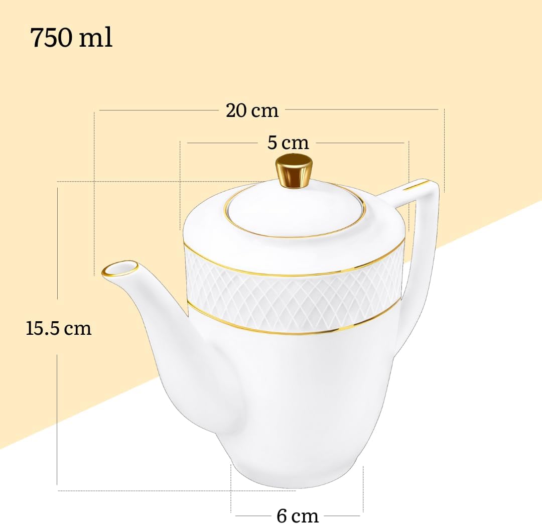Wilmax Kaffeekanne mit Goldverzierung – 750 ml – Elegantes Design–WL-880102458/A