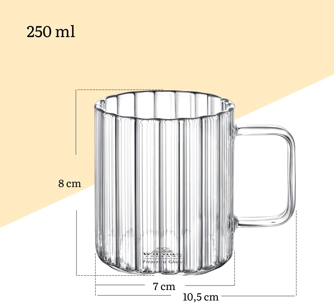 Wilmax Thermo Glass Mug 250 ml Set of 6 WL-888615/A6