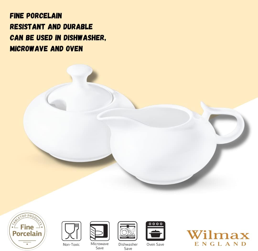 Wilmax Sugar and Creamer Set White Porcelain WL-995025/2C