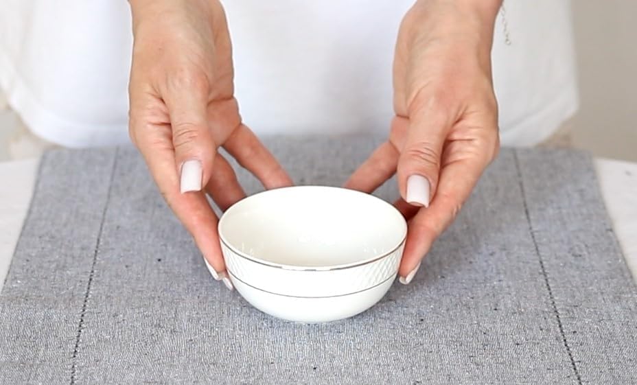 Wilmax Porcelain Bowls 12 cm White Gold Rim Set of 2