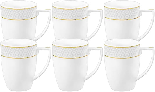 Wilmax England Porcelain Cup White Gold Rim 6-piece 450ml