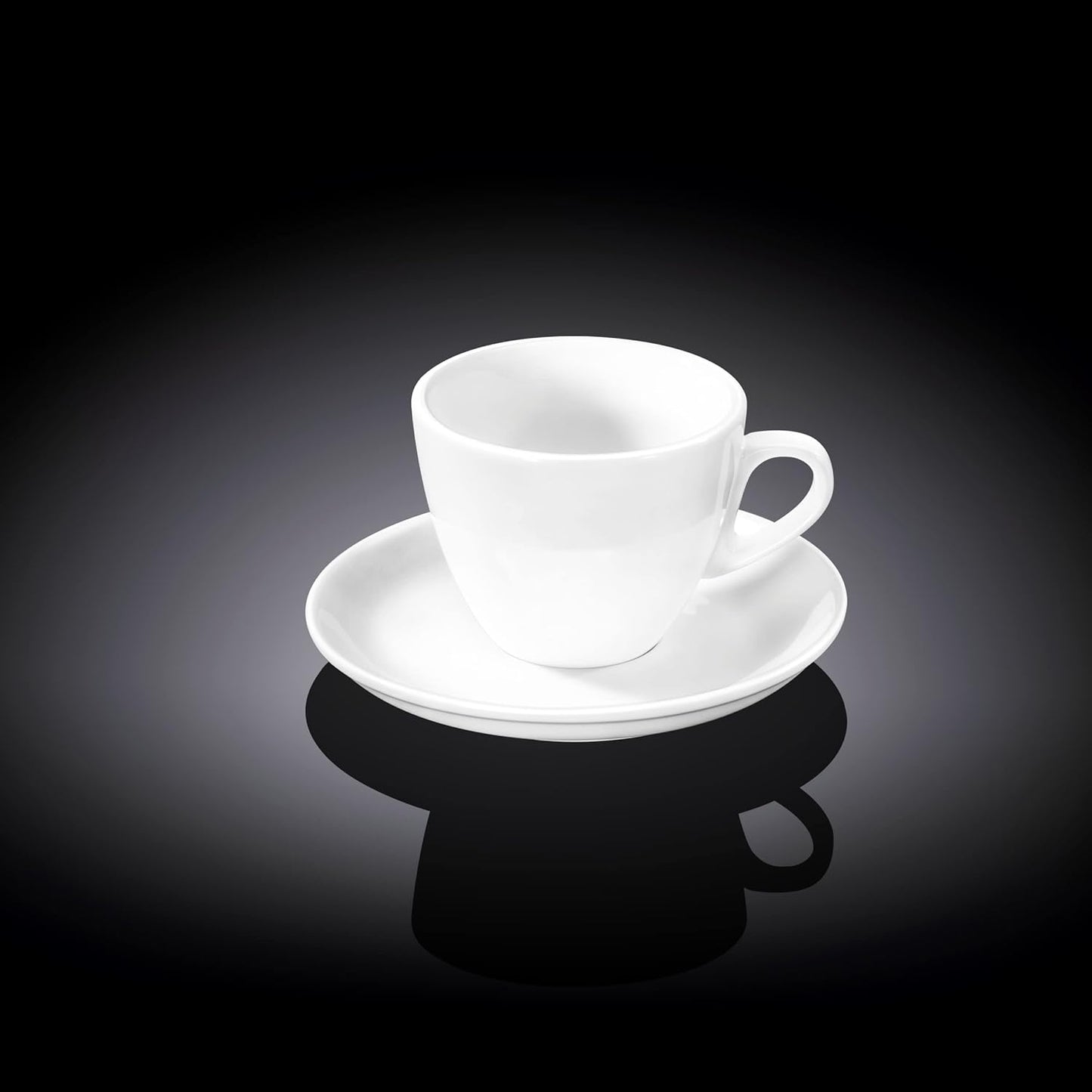 Wilmax Espressokopjes Wit Porselein 75ml + Schotels (6x)