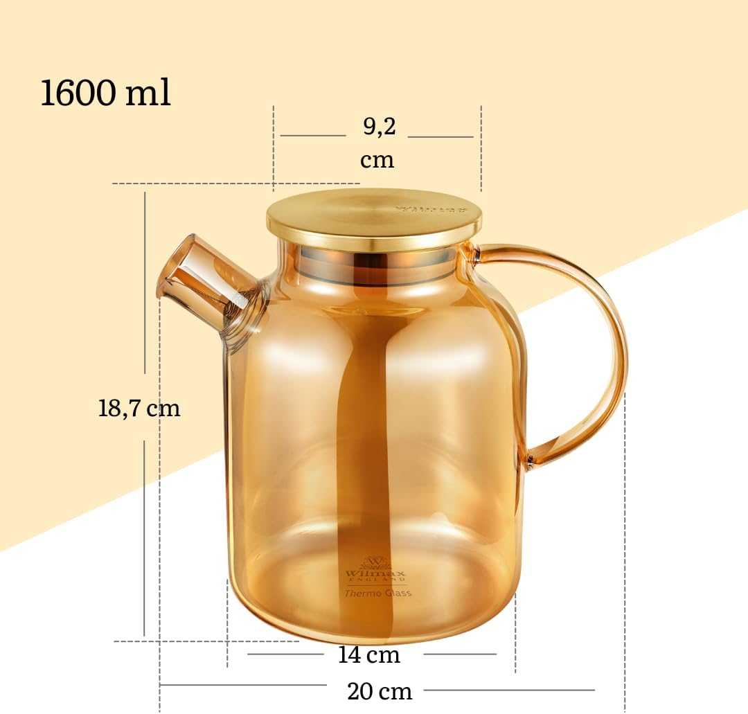 Wilmax Thermoglas theepot 1600 ml Goud WL-888811003/A