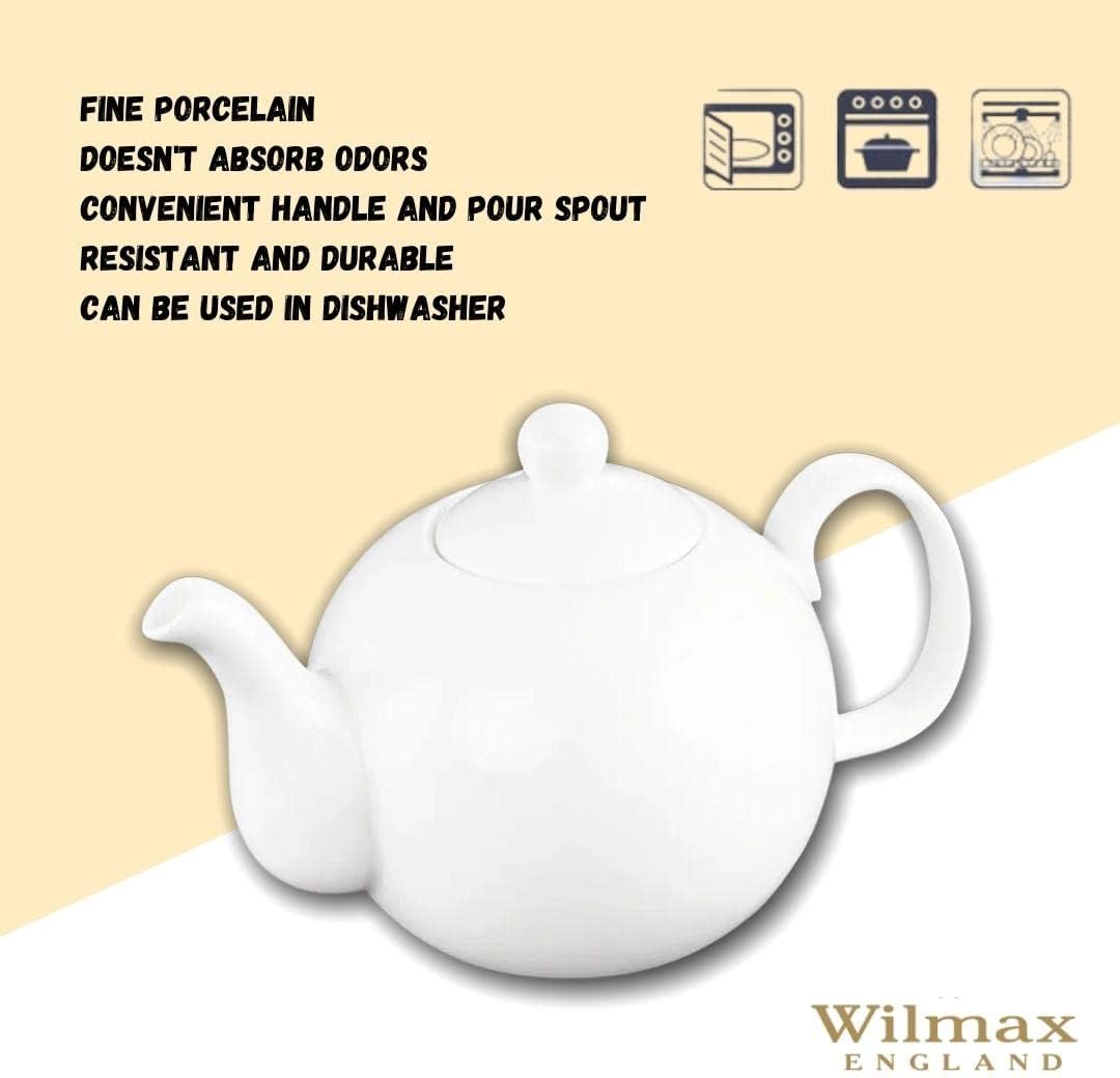 Wilmax Theepot Olivia 2150 ml Wit Porselein met Filter