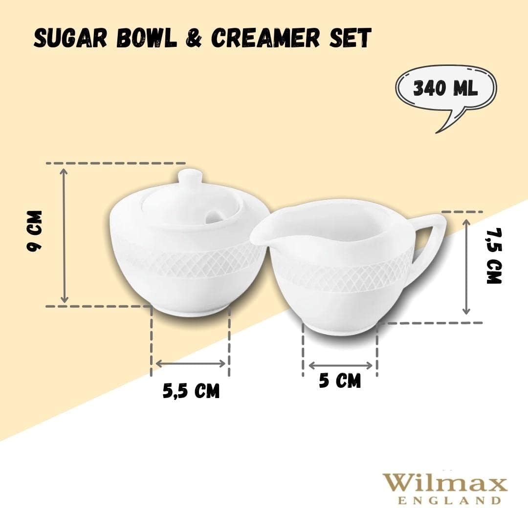 Wilmax Suiker & Roomset 2-delig Wit Porselein WL-880112/2C