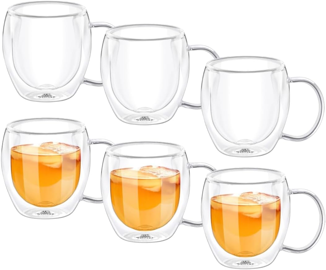 Wilmax Double Wall Mug 6er Set 500 ml hitzebeständiges Glas WL‑888749/A6