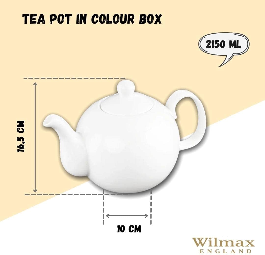 Wilmax Theepot Olivia 2150 ml Wit Porselein met Filter