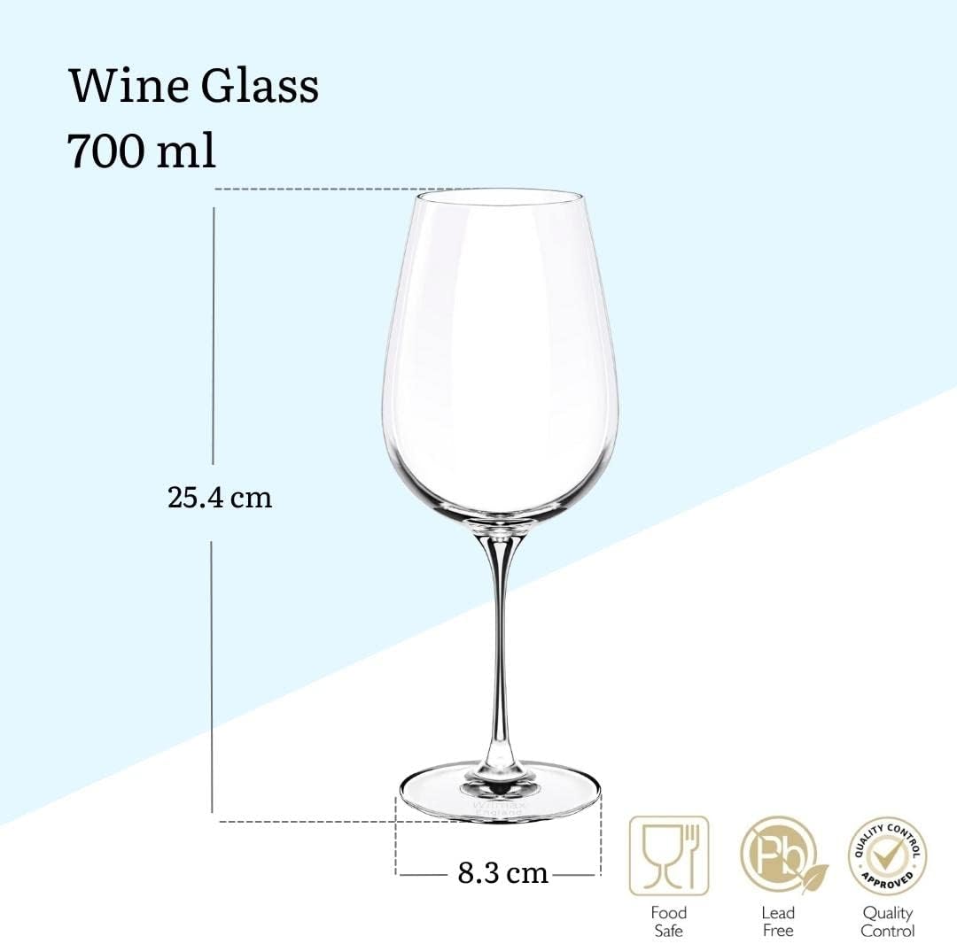 Wilmax Wijnglas 700 ml Kristalglas Transparant 2-delige set