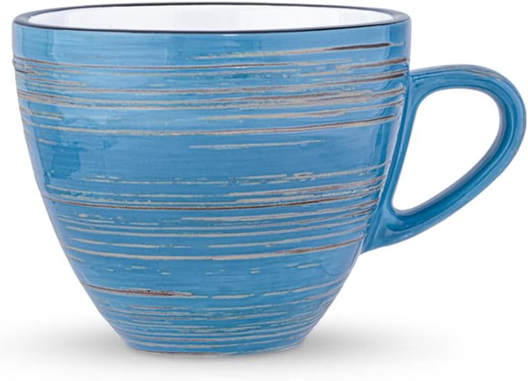 Wilmax 6-delige Kopjes & Schotels Set 75 ml Blauw WL-669633/AB6