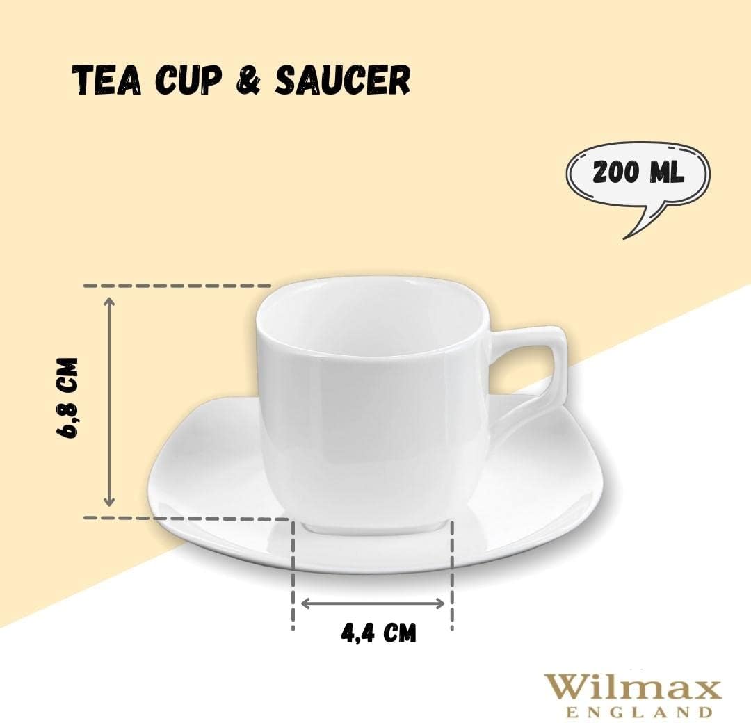 Wilmax Teetasse und Untertasse, 200 ml, Porzellan, WL-993003/1C
