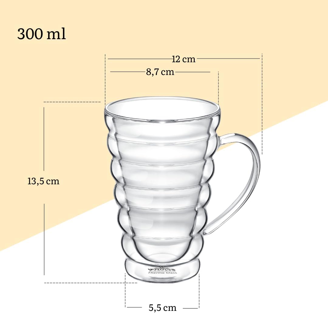 Wilmax Doppelwandige Tasse, 300 ml, 2er Set, WL-888424/A2