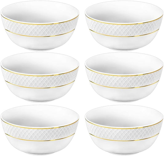 Wilmax Schüssel mit Goldlinien, 12 cm, 6er Set, WL-880102366/A6