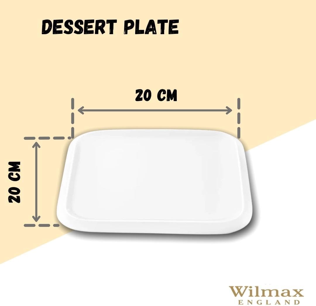 Wilmax Dessertteller quadratisch 20 x 20 cm Porzellan WL-991227/A