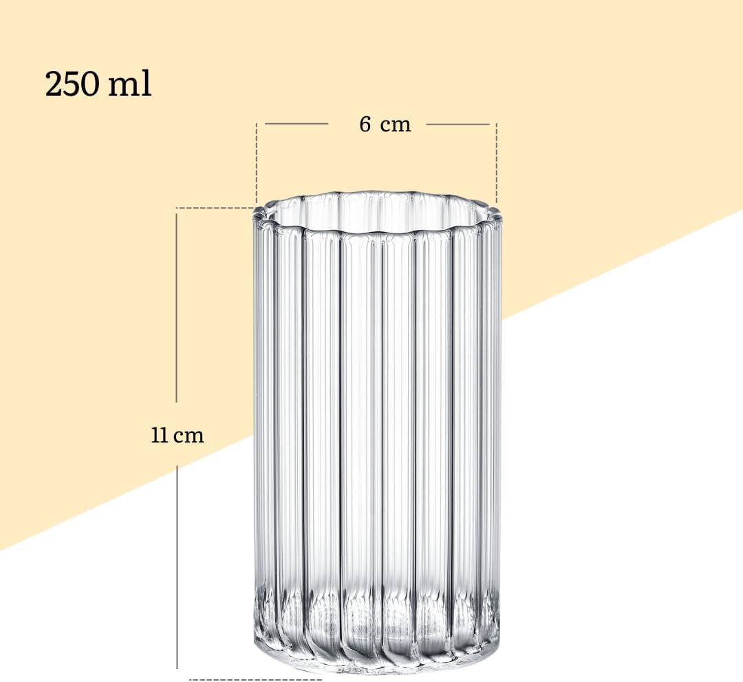 Wilmax Ribbed Glass 250 ml, Set of 6 WL-888624/A6