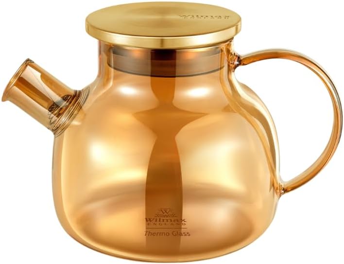 Wilmax Theepot 950 ml Thermoglas Veerfilter Goud WL-888810003/A