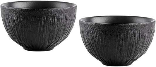 Wilmax Schalen Set 2er Schwarz 250 ml Porzellan Salatschüssel Müslischale WL-664115/A2