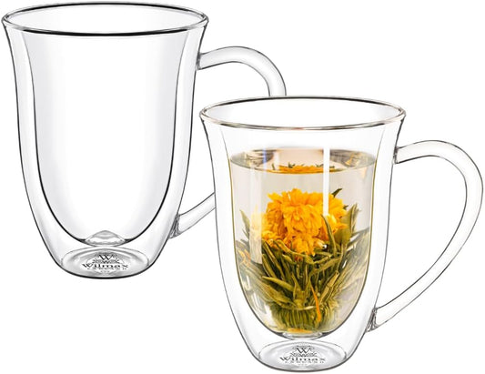 Wilmax Dubbelwandige beker 250 ml Borosilicaatglas 2-delige set