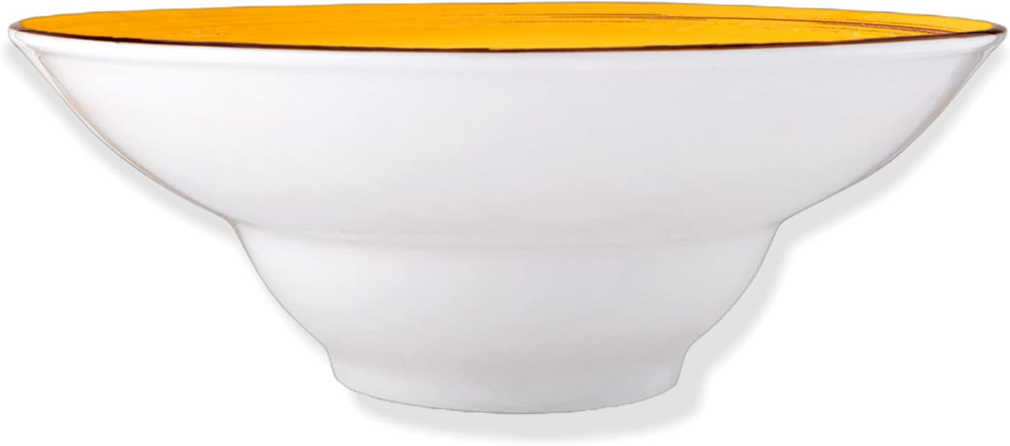 Wilmax Porzellanteller Gelb, Tief, 22.5 cm Durchmesser, 1100 ml – WL-669423/A2