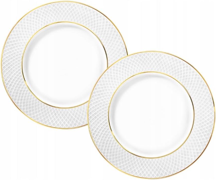 Wilmax Porzellanteller mit Goldrand, 2 Stück, 18 cm – WL-880102101/A2