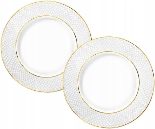 Wilmax Bord 18 cm Wit Goudrand | Set 2x | WL-880102101/A2