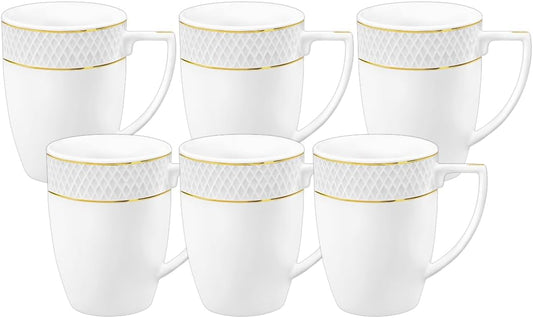 Wilmax Beker Wit Gouden Rand Porselein Set van 6 WL-880102431/A6