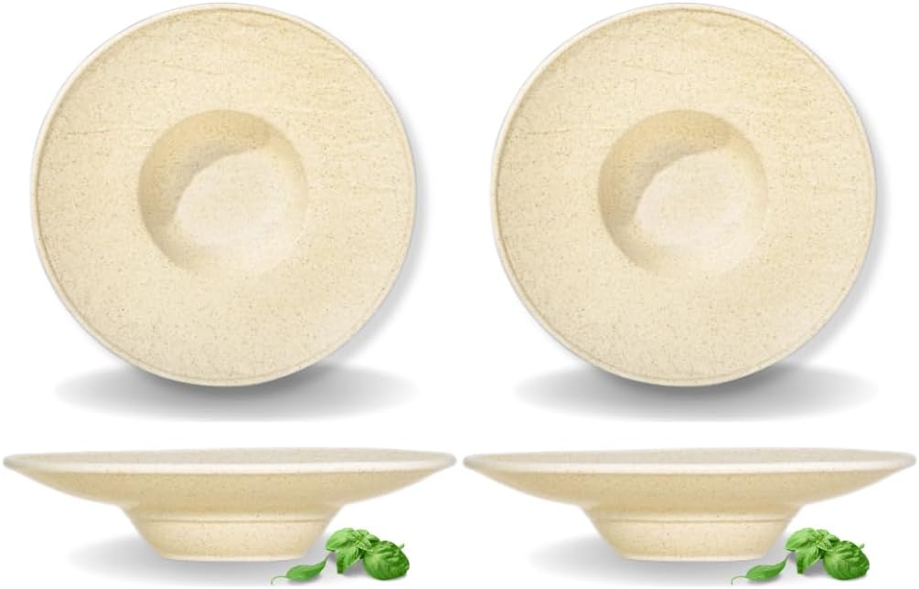 Wilmax Tiefe Teller, 2er Set, 27 cm Sandstein Design WL-661316/A2