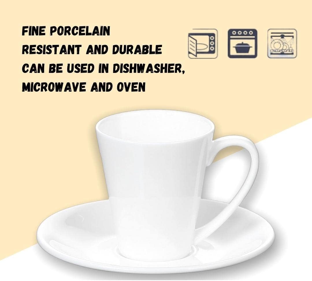 Wilmax Koffie Kopjes & Schotels Set van Porselein 110 ml – WL-993054/2C