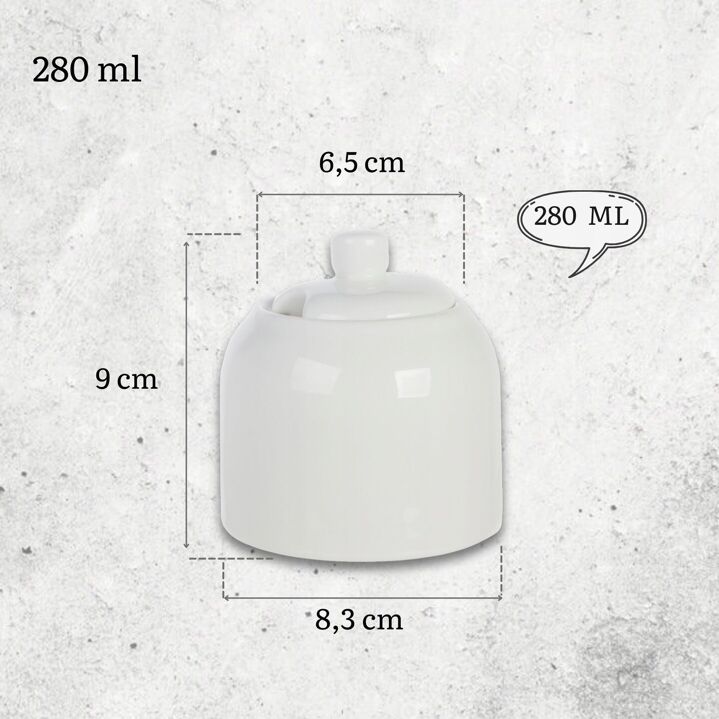 Wilmax England Sugar Bowl 280 ml White Porcelain WL-995017/1C