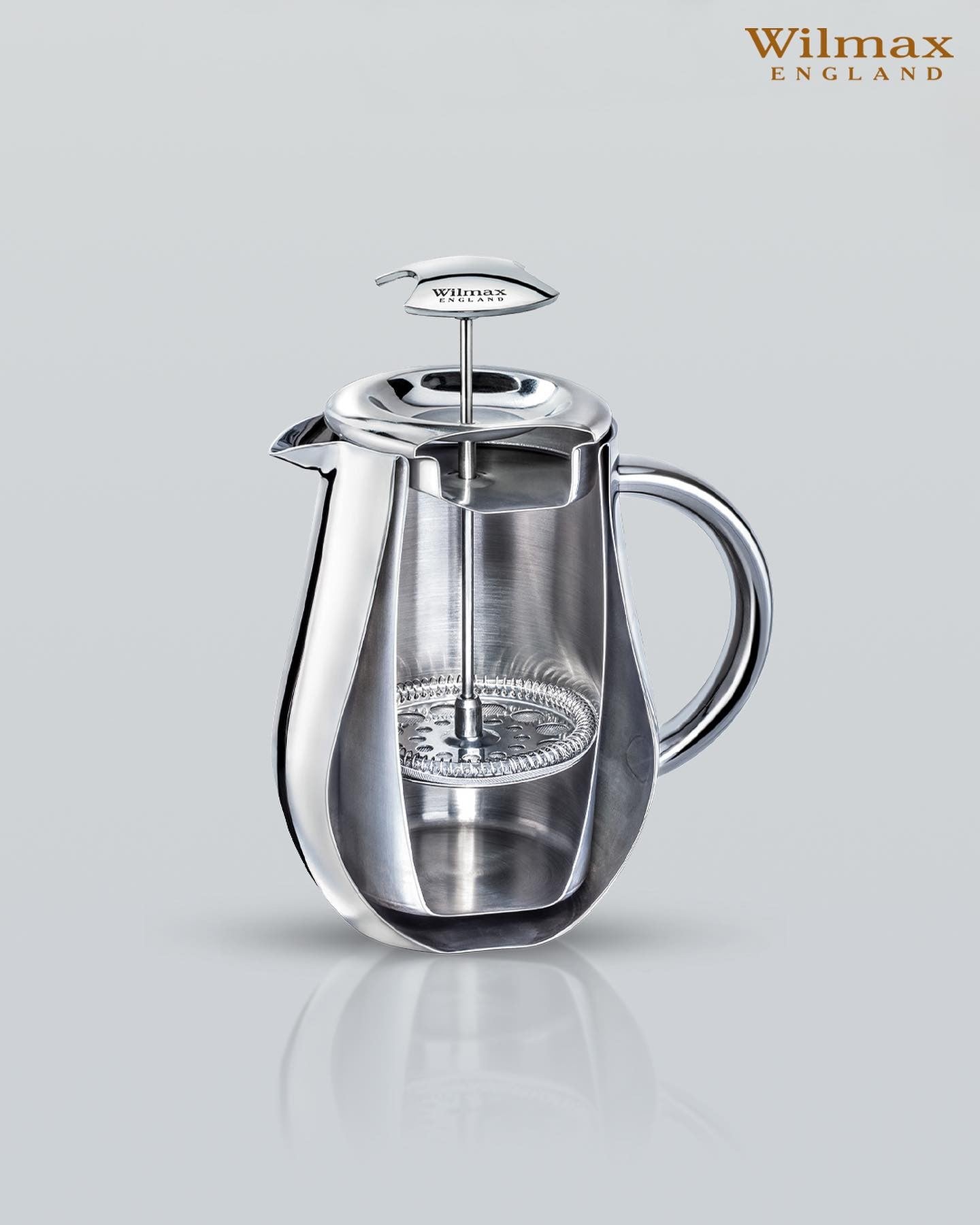 Wilmax Doppelwandige French Press 1000 ml Edelstahl WL-551008/1C