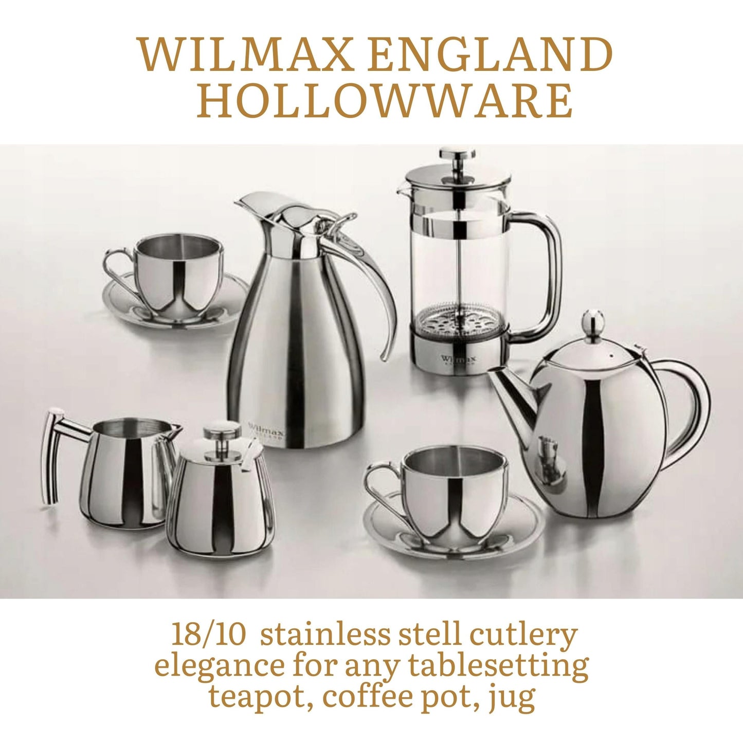 Wilmax England French Press 1000 ml RVS WL-551008/1C