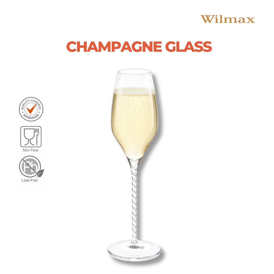 Wilmax England Champagnefluit Kristalglas 300ml 2-delig