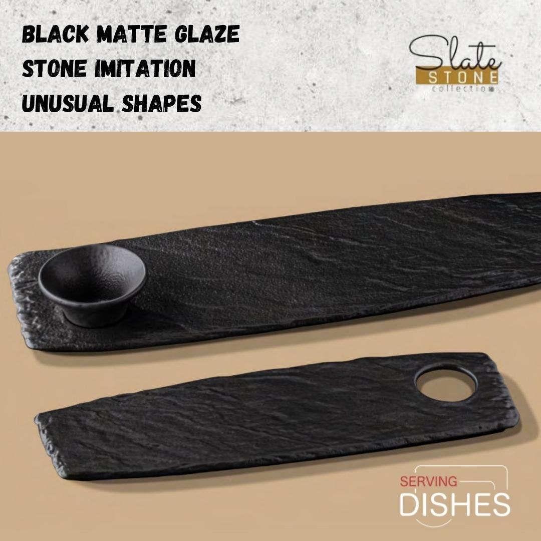 Wilmax - Servierplatte Schwarz - 42 x 13 cm - Kratzfest - WL-661133/A