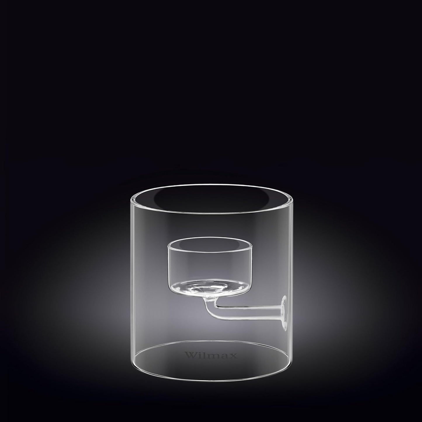 Wilmax Teelichthalter aus Glas für 1 Teelicht, 9 cm – WL-888904/A