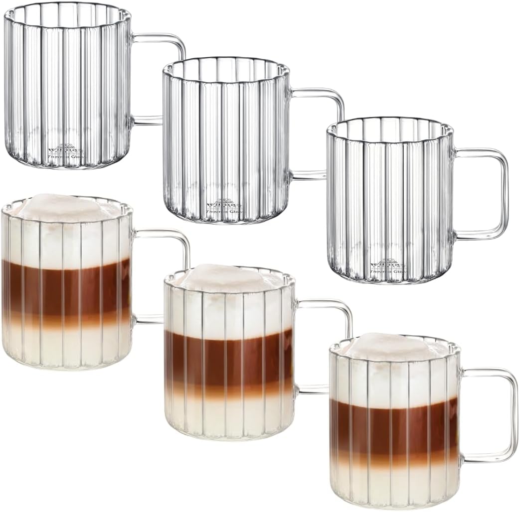 Wilmax England Glass Mugs 400 ml - Set of 6 (WL-888617/A6)