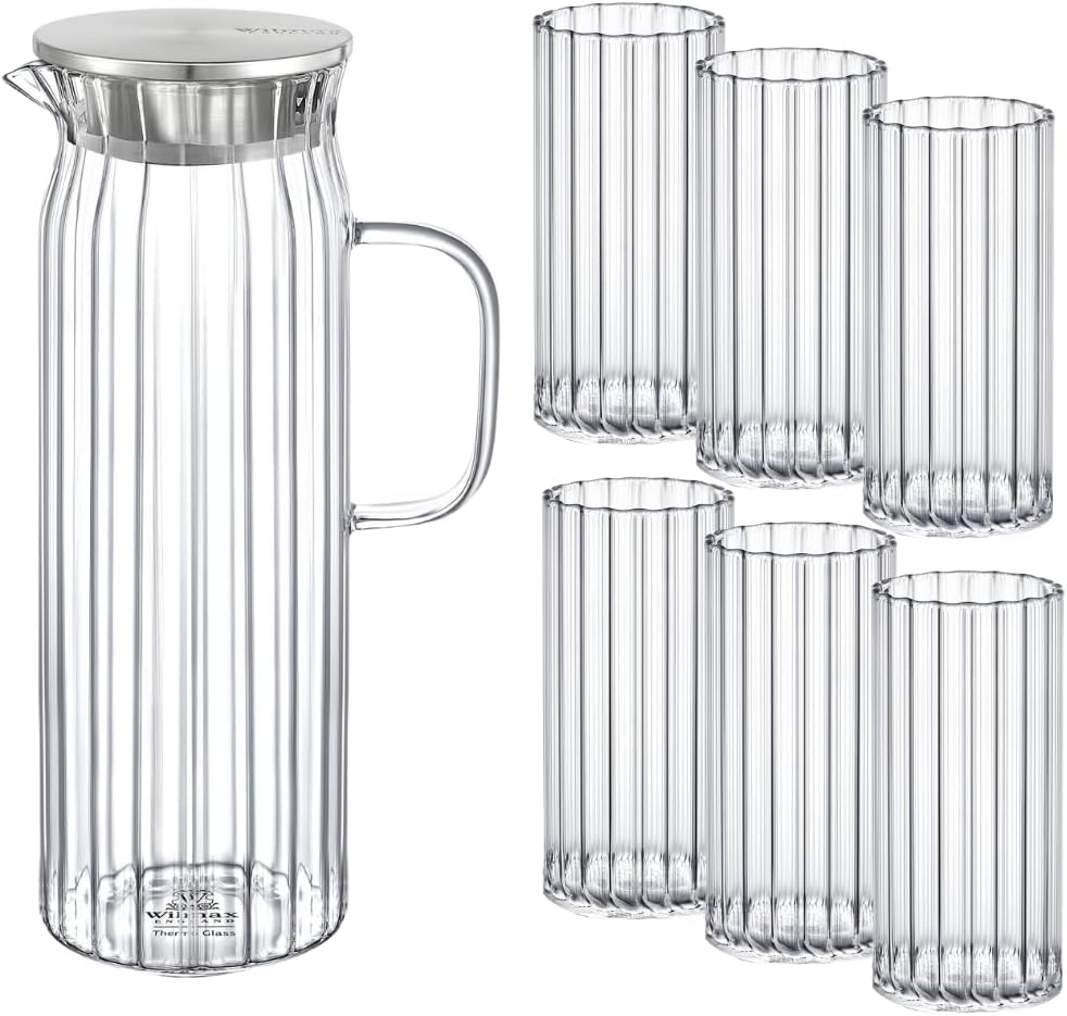 Wilmax Gläser- & Karaffen-Set, 6 Gläser & 1 Karaffe, WL-888220/A-888625/A6