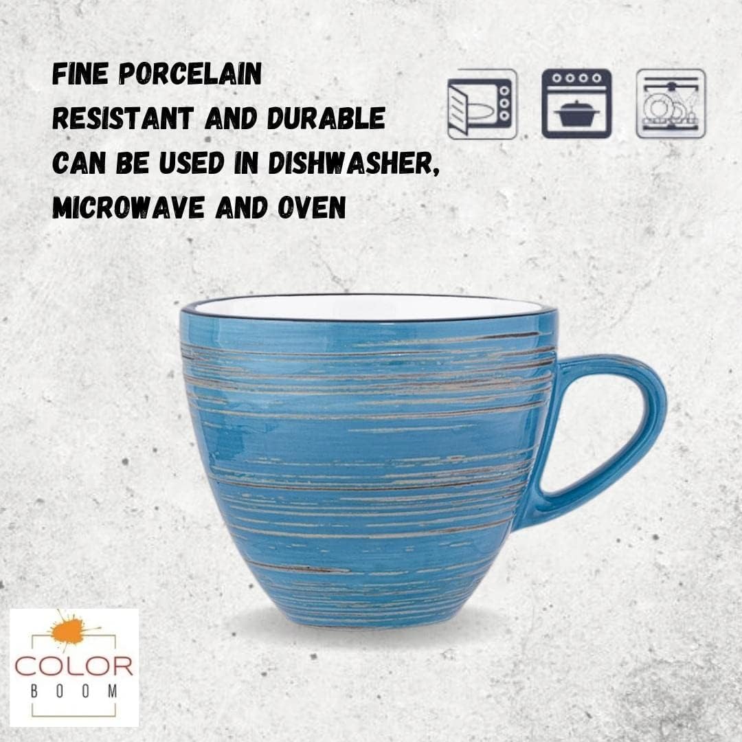 Wilmax 6-delige Kopjes & Schotels Set 75 ml Blauw WL-669633/AB6