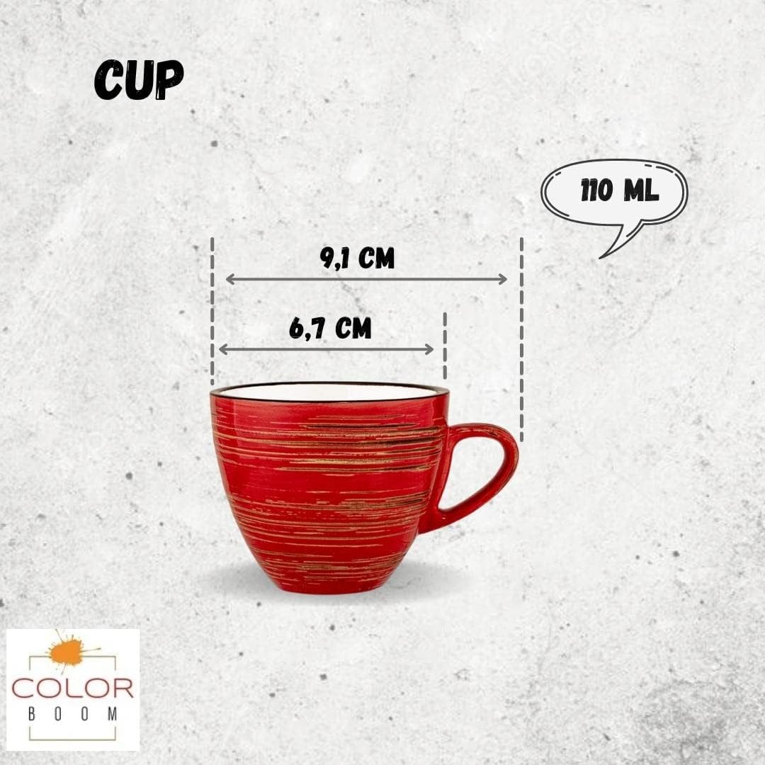 Wilmax Espressotasse, 110 ml, Rot, Porzellan, WL-669234/A