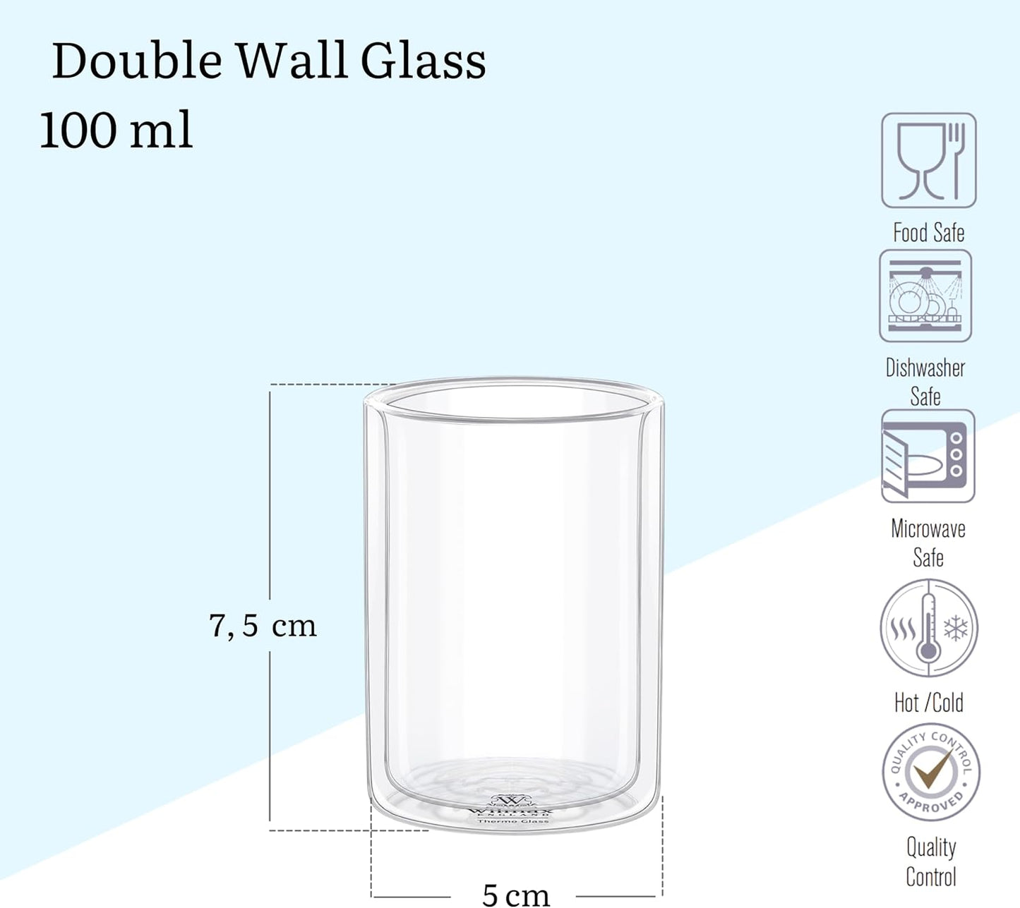 Wilmax England Double Wall Glass 100ml WL-888780/A
