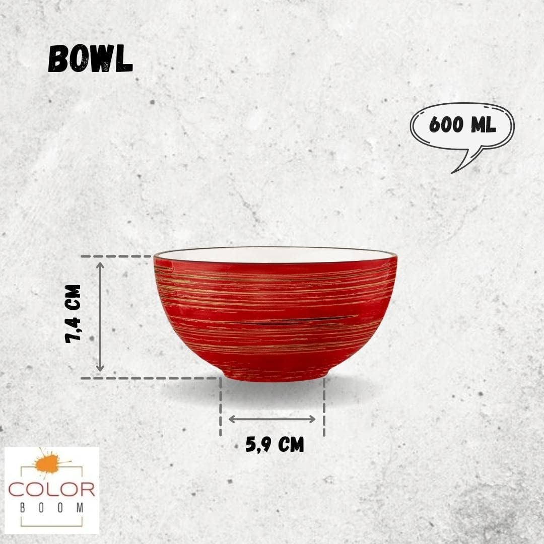Wilmax Porzellanschüssel, rot, 14 cm Durchmesser, 600 ml WL-669230/A