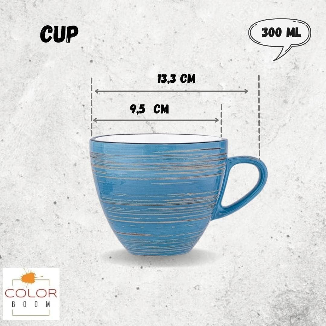 Wilmax Spiral Tassen & Untertassen 6er-Set 300 ml WL-669636/AB6